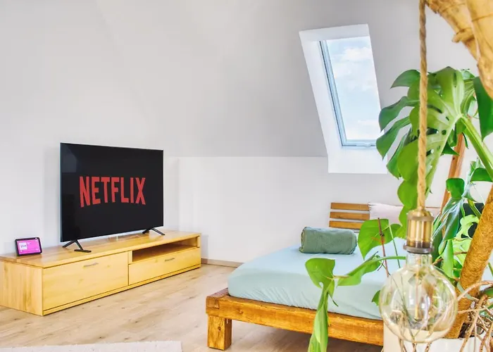 Luxus Apartment! Kueche, Balkon, Netflix, Parkplatz - 8 Personen *